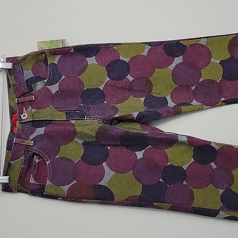 Vintage Deadstock Jane Doe Jeans Graphic Polka Dot Straight Jeans 29 Waist - Picture 2 of 9